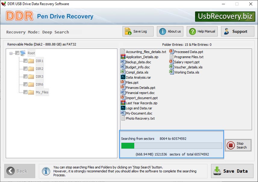 USB Recovery Software Screenshots
